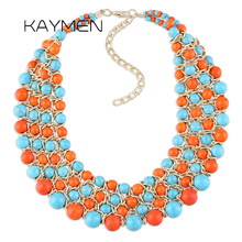 Kaymen-collar con piedras de Kallaite de imitación para mujer, joyería de moda, 3 colores, NK-01355 2024 - compra barato