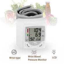 Portable Automatic Digital LCD Display Wrist Blood Pressure Monitor Device Heart Beat Rate Pulse Meter Measure Tonometer White 2024 - buy cheap