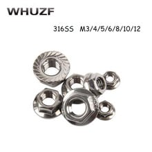Free shipping M3 M4 M5 M6 M8 M10 M12 Hexagon nuts with flange 316 stainless steel Flange nuts 2024 - buy cheap