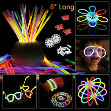 200pcs/set Colorful Glow In the Dark Fluorescence Glow stick Bracelets Necklaces Festival Xmas Party Neon Glowstick Kids Toy 2024 - buy cheap