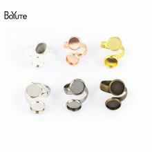 Boyute (20 partes) redondo 10mm 12mm base de anel cabochão vintage diy anel duplo ajustável acessórios joias 2024 - compre barato