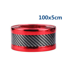 Car Sticker Carbon Fiber Red +Black Rubber Moulding Strip Soft  DIY Door Sill Protector Edge Guard Strip Size 5CM*100CM 2024 - купить недорого