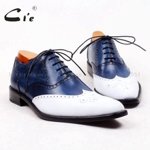 Cie puntiagudo-Zapatos a medida hechos a mano para hombre, suela Puro genuino, transpirable, informal, azul/blanco, Piel De Becerro, OX446 2024 - compra barato