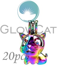 20x CC910 Rainbow Color Pet Puppy Beads Cage Essential Oil Diffuser Oyster Pearl Cage Locket Pendant 2024 - buy cheap