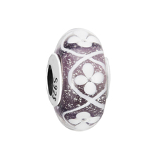 Fits For Pandora Bracelets Purple Field of Flowers Murano Glass Beads 100% 925 Sterling-Silver-Jewelry Charms Free Shipping 2024 - buy cheap