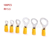 RV5.5-8 Yellow Ring insulated terminal 500PCS/Pack cable Crimp Terminal suit 4-6mm2 Cable Wire Connector RV5.5-8 RV 2022 - buy cheap
