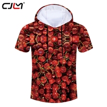 Футболка CJLM с капюшоном мужская с 3D принтом красной вишни, забавная футболка унисекс, мужские толстовки с капюшоном с изображением вкусных фруктов, футболка 2024 - купить недорого