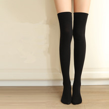 1Pair Warm Thigh High Over The Knee Socks Solid Color Long Cotton Hold Up Sexy Stockings for Girls High School Women's Socks 2024 - buy cheap