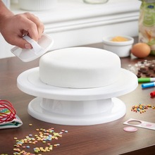 2019 Size:28cm Kitchen Cake Decorating Icing Rotating Turntable Cake Stand White Plastic Fondant DIY Baking Tools(014) 2024 - buy cheap