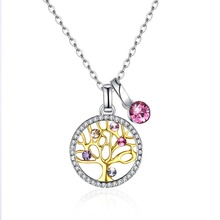 925 Sterling Silver Necklaces for Women Romantic Life Tree Brand Crystal Pendant S925 Necklaces for Lady Party Fine Jewelry Wear 2024 - buy cheap