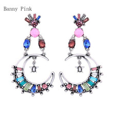 Chunky Resins Geo Alloy Pendant Studs Earrings For Women Colorful Alloy Crescent Star Post Earrings Fashion Jewelry Pendientes 2024 - buy cheap