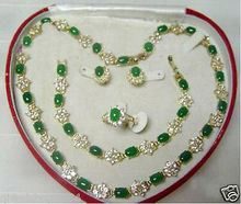 Popular jewelry Green  Necklace Bracelet Ring Earring Set AAA style 100% Natural stone Noble Fine jewe 2024 - buy cheap