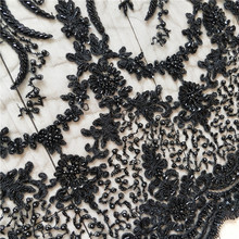 high grade beaded mesh embroidery lace fabric Wedding Dress Tulle Skirt Material fabrics for patchwork kumas telas por metros 2024 - buy cheap