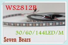 Tira de píxeles led inteligente WS2812B, PCB negro/blanco, 30/60/144 led/m, WS2812 IC, WS2812B/m 30/60/144 píxeles, IP30/IP65/IP67 DC5V, 1m/4m/5M 2024 - compra barato