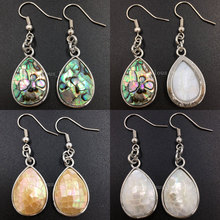 Free shipping Fashion Jewelry New Zealand Abalone Mother of pearl Shell Water Drop Dangle Earring WB591 2024 - buy cheap