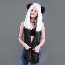 Cartoon Panda Leopard Animal Hat Plush Beanie Fleece Winter Warm Fluffy Hooded Cap Earmuff Hat 2024 - buy cheap