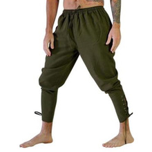 Adult Man Halloween Medieval Viking Pirate Cosplay Costume Lace-Up Bandage Pants Larp Capris Trousers Vintage Joggers 2024 - buy cheap