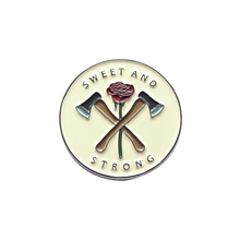 sweet and strong axe rose flower enamel pin badge 2024 - buy cheap