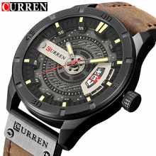 CURREN-Reloj de pulsera deportivo de cuarzo para hombre, de lujo, con indicador de fecha, de cuero, creativo, 8301 2024 - compra barato