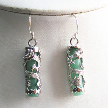 unique Amazing light Green natural jade Dragon Earring Free Shipping 2024 - buy cheap