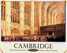 British England Travel Posters Cambridge British Railways Classic Wall Stickers Canvas Vintage Poster Home Bar Decor Gift 2024 - buy cheap