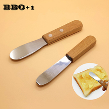 2 pçs aço inoxidável faca de queijo punho de bambu cortador de queijo ralador de manteiga faca acessórios cozinha útil conjunto de ferramentas 2024 - compre barato