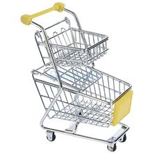 Mini carrito de dos niveles, carrito de compras, juguete, amarillo 2024 - compra barato