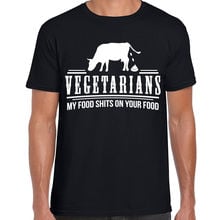 Funny vegetarian joke printed mens t shirt offensive adult humour carnivore tee High quality cotton short sleeve t-shirt 2024 - buy cheap