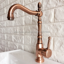 Bathroom Faucet Antique Red Copper Basin Faucet Deck Mounted Single Handle Single Hole Hot And Cold Water Tap Nnf415 2024 - buy cheap