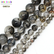 Piedra Natural para la fabricación de joyas Diy, pulsera y collar de 15 pulgadas (F00599), color blanco y negro con textura, 4/6/8/10/12mm 2024 - compra barato