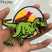 Prajna Jurassic Park Dinosaur Patch Stalker Iron On Embroidered Patches Hippie Ironing Patches For Clothes Jacket DIY Stripe 2024 - buy cheap