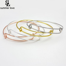 Wholesale Wire Adjustable Bangle Bracelet Cable Expandable Charm Bracelets Bangles Women Gift Jewelry DIY 10Pcs/Lot 2024 - buy cheap