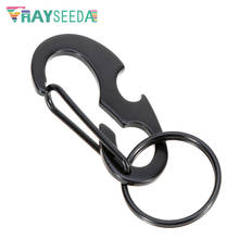 Rayseeda D Shaped Climbing Carabiner Stainless Steel Camping Hook Clip High Quality Useful Keychain Carabiner With Bottle Opener 2024 - buy cheap