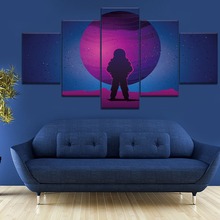 5 Panel cosmonaut Space landscape Canvas Printed Painting For Living Room Wall Decor HD Picture Artworks Poster4 2024 - buy cheap