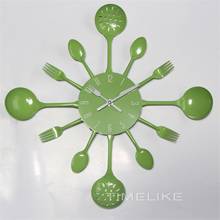 16 Inch Muliticolor Large Size Kitchen Wall Clock Fork Spoon Metal Wall Clock Special Gift Home Decoration 2024 - buy cheap