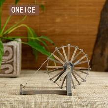 Old Man Gift Farmware Mini Spinning Wheel Decoration Chinese Style Wooden Crafts Miniature Landscape Model Birthday 2024 - buy cheap