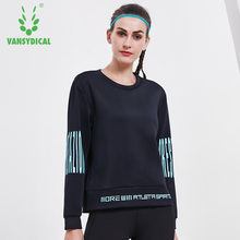 Vansydical Women Running Jacket Yoga Shirt Workout Tops Long Sleeve Pullover Running Sweatshirt Yoga Top Training Sportswear Top 2024 - buy cheap