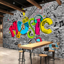 Пользовательские 3D фото обои водонепроницаемые самоклеющиеся фрески KTV бар ресторан креативная музыка граффити Искусство Настенная живопись гостиная 2024 - купить недорого