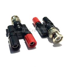 1 pcs  RF Coaxial Drop Shipping Metal+Plastic BNC Male Plug To Two Dual Banana Jack RF Adapter Connector 2024 - buy cheap