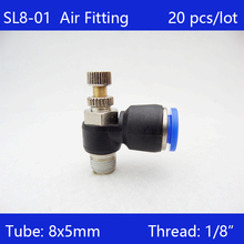 Free shipping 20Pcs 8mm Push In to Connect Fitting 1/8" Thread Speed Flow Controller Air Valve SL8-01 2024 - buy cheap