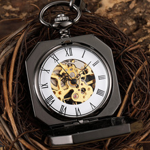 Часы мужские механические карманные, люксовые китайские талисманы с Львом, с цепочкой в стиле ретро, с полым скелетом, подарок 2024 - купить недорого