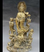 Estátua de buda infantil guanyin kwan-yin 2627<+ 18 ", descanso de bronze e budismo da china 2024 - compre barato
