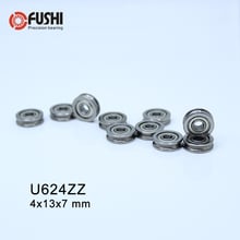 Grande Chrome Aço U624ZZ (10Pcs) U Sulco Sealed Ball Bearing Guia 624UU U624 Bordado Máquina de Rolamento Rolamento de Rolos De Pista 2024 - compre barato