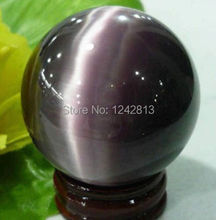Esfera de bola curativa, Cuarzo Natural raro, ojo de cristal púrpura, 37-40mm + soporte 2024 - compra barato