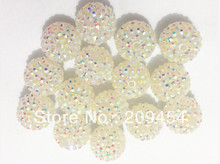 20mm 100 unids/lote blanco AB Color resina Bola de diamantes de imitación de perlas grueso para niños de fabricación de la joyería 2024 - compra barato
