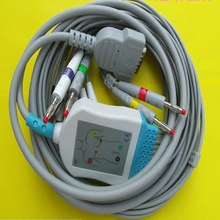 Cable ECG EKG Compatible con GE Marquette MAC400, MAC500, MAC1000, con cables de plomo, 10 cables médicos EKG, extremo de plátano 4,0 IEC 2024 - compra barato