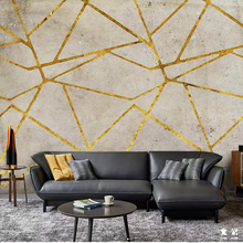 Papel de parede mural 3d, moderno, abstrato, geométrico, linhas douradas, tecido para parede, sala de estar, decoração de casa, papel de parede 3d 2024 - compre barato