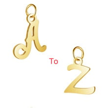 26pcs/Lot Stainless Steel Gold Color High Polish Cut Out Alphabet Charms DIY Initials From A-Z Pendant Accessories Jewelry 2024 - buy cheap