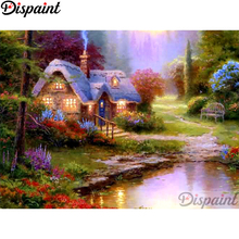 Dispaint Full Square/Round Drill 5D DIY Diamond Painting "Lakeside cottage"3D Embroidery Cross Stitch Home Decor Gift A11601 2024 - buy cheap