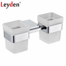 Leyden Toothbrush Holders New Arrival Stainless Steel Chrome Wall Mounted Double Tooth Cup Holders Bathroom Accsssories 2024 - buy cheap